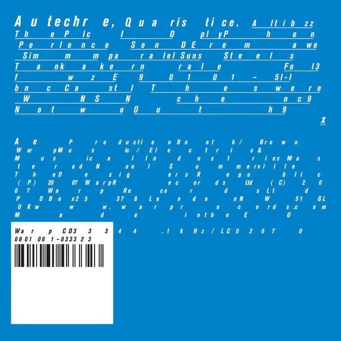 Autechre - Quaristice (Preorder 05/09/25)