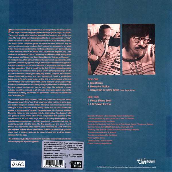 Chick Corea & Lionel Hampton in concert live at Midem 1978 (RDS Black Friday 2021) - The Vault Collective ltd