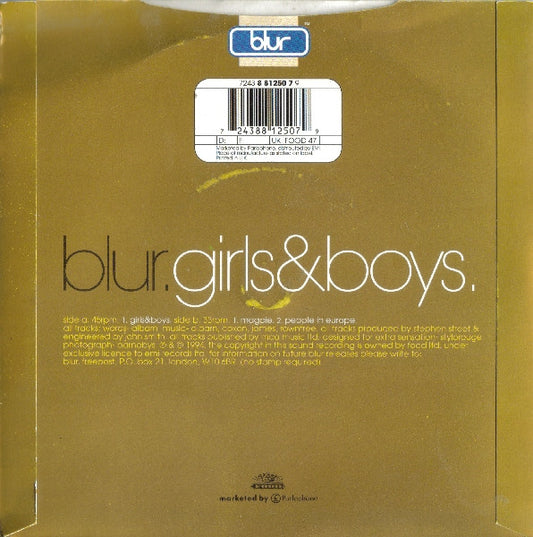 Blur - Girls & Boys (Preloved 7" VG+/NM Numbered 10039) - The Vault Collective ltd