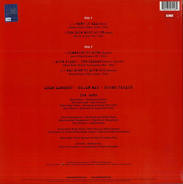 Queen + Adam Lambert - Live Around The World EP - The Vault Collective ltd