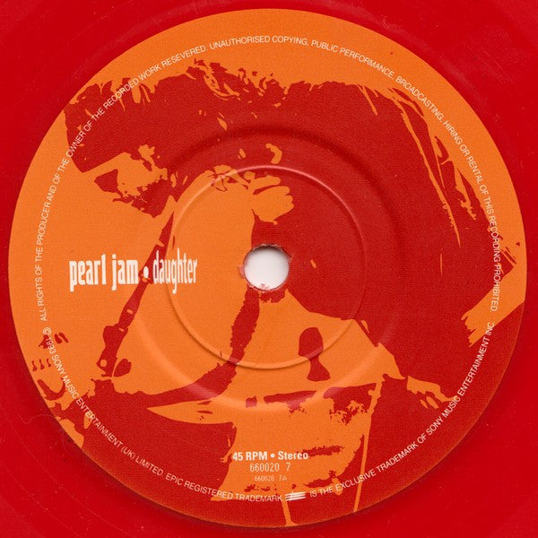 Pearl Jam - Daughter Special Edition Red Vinyl (Preloved 7" VG+/NM) - The Vault Collective ltd
