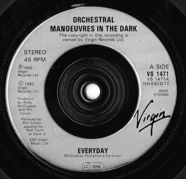 Orchestral Manoeuvres In The Dark – Everyday (Preloved 7" VG+/NM) - The Vault Collective ltd