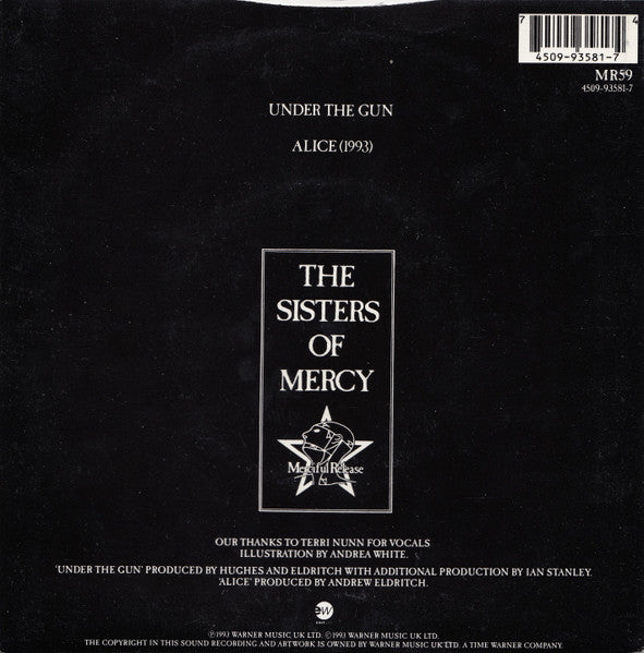 The Sisters Of Mercy – Under The Gun (Preloved 7" VG+/NM) - The Vault Collective ltd