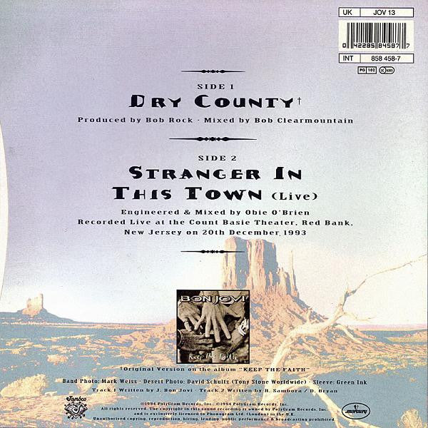 Bon Jovi – Dry County (Preloved 7" VG+/NM) - The Vault Collective ltd